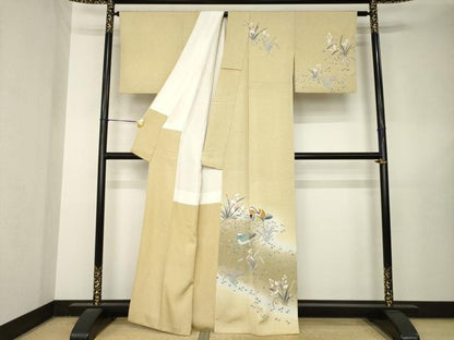 平和屋着物●訪問着　友禅　作家物　鴛鴦花文　暈し染め　正絹　逸品　AABL5566ck