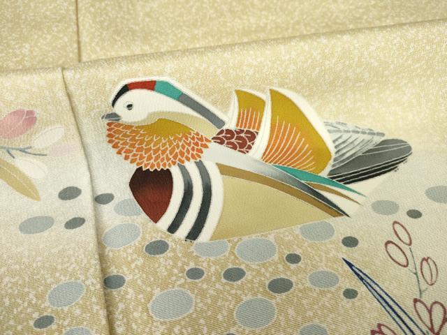 平和屋着物●訪問着　友禅　作家物　鴛鴦花文　暈し染め　正絹　逸品　AABL5566ck