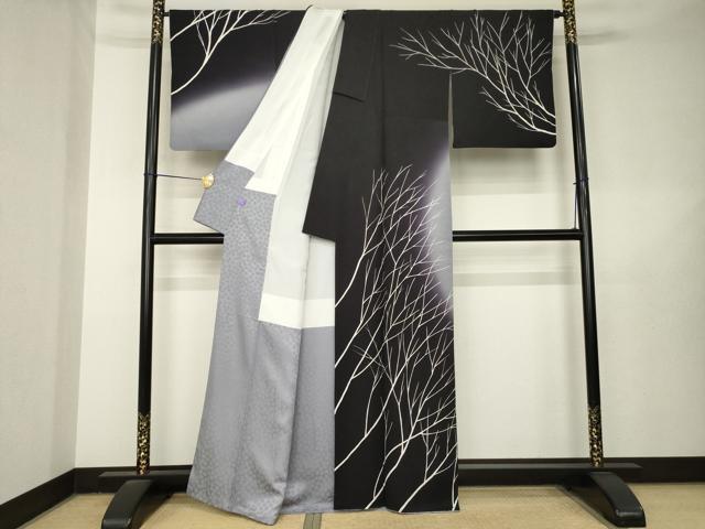 平和屋着物●訪問着　木立　暈し染め　正絹　逸品　AABL5572ck