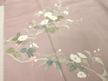 平和屋着物●訪問着　友禅　作家物　流水花文　暈し染め　正絹　逸品　AABL5577ck