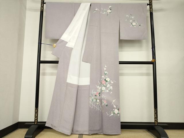 平和屋着物●訪問着　友禅　花籬文　正絹　逸品　AABL5579ck