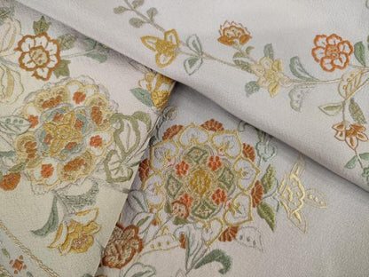 平和屋着物●訪問着　総刺繍　飾花文　暈し染め　正絹　逸品　AABL5584ck