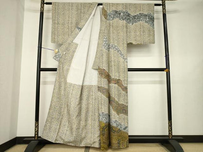 平和屋着物●訪問着　中国三大刺繍　スワトウ刺繍　汕頭刺繍　総刺繍　道長更紗花文　胴抜き仕立て　正絹　逸品　AABL5585ck
