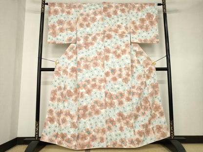 平和屋着物●上質な小紋　花尽くし　正絹　逸品　未使用　AABL5588ck