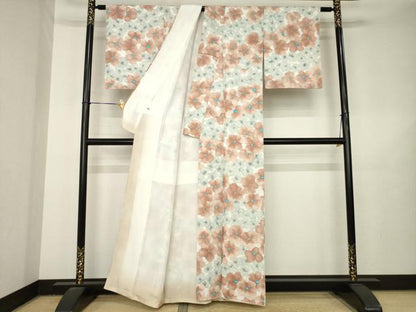 平和屋着物●上質な小紋　花尽くし　正絹　逸品　未使用　AABL5588ck