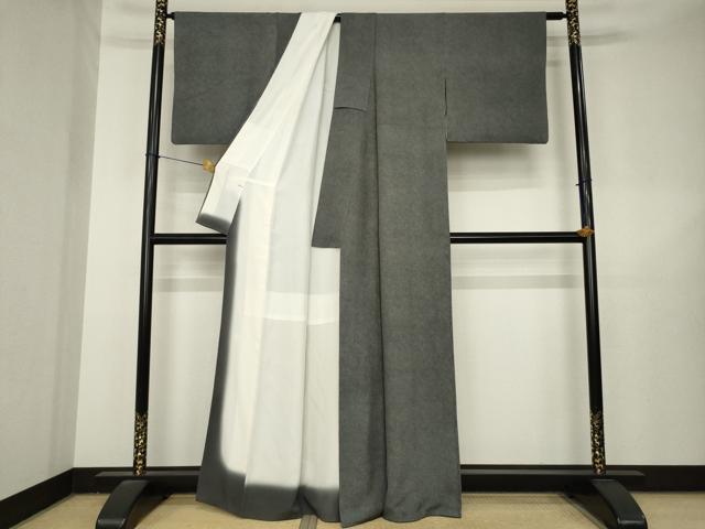 平和屋着物●伝統工芸士　石塚健吉　江戸小紋　極小鮫小紋柄　黒地　正絹　逸品　AABL5591ck