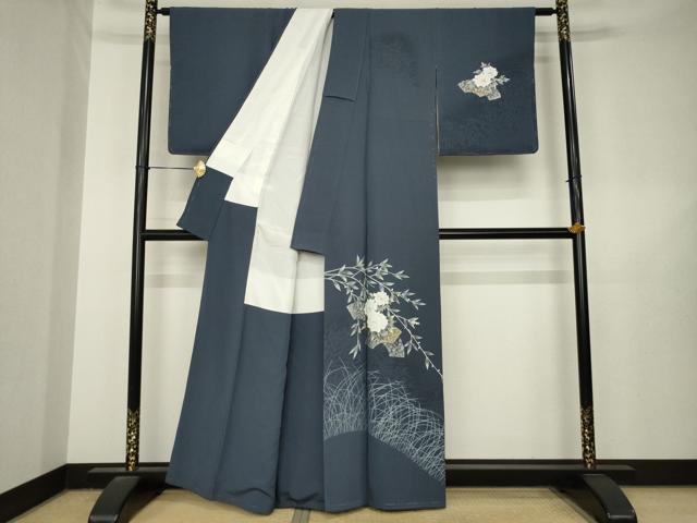 平和屋着物●訪問着　地紙花文　金銀彩　正絹　逸品　未使用　AABL5592ck