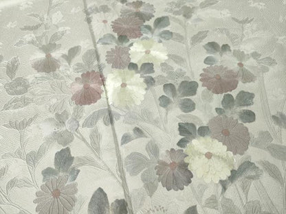 平和屋着物●訪問着　総刺繍　翠山刺繍　草花文　暈し染め　正絹　逸品　AABL5595ck
