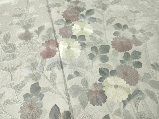 平和屋着物●訪問着　総刺繍　翠山刺繍　草花文　暈し染め　正絹　逸品　AABL5595ck
