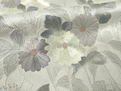 平和屋着物●訪問着　総刺繍　翠山刺繍　草花文　暈し染め　正絹　逸品　AABL5595ck