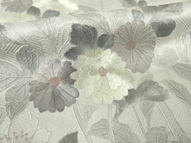 平和屋着物●訪問着　総刺繍　翠山刺繍　草花文　暈し染め　正絹　逸品　AABL5595ck