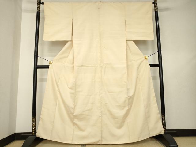 平和屋着物●結城紬　色無地　雄黄色　正絹　逸品　AABL5602ck