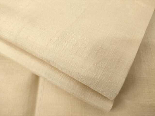 平和屋着物●結城紬　色無地　雄黄色　正絹　逸品　AABL5602ck