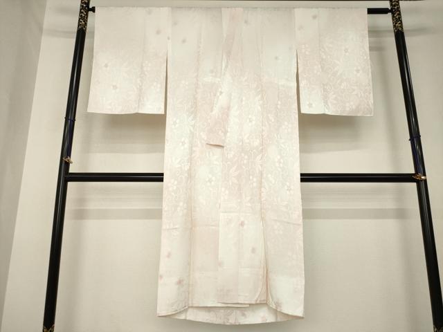 平和屋着物●長襦袢　無双仕立て　花唐草地紋　暈し染め　正絹　逸品　AABL5603ck