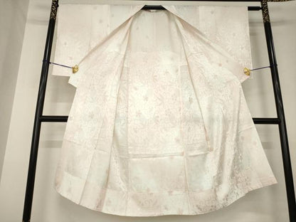 平和屋着物●長襦袢　無双仕立て　花唐草地紋　暈し染め　正絹　逸品　AABL5603ck