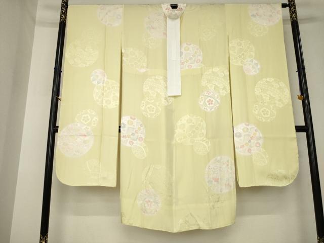 平和屋着物●振袖用長襦袢　無双仕立て　絞り　花毬文　暈し染め　半衿刺繍　正絹　逸品　AABL5604ck