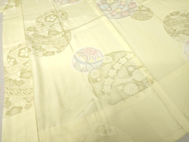 平和屋着物●振袖用長襦袢　無双仕立て　絞り　花毬文　暈し染め　半衿刺繍　正絹　逸品　AABL5604ck