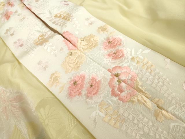 平和屋着物●振袖用長襦袢　無双仕立て　絞り　花毬文　暈し染め　半衿刺繍　正絹　逸品　AABL5604ck
