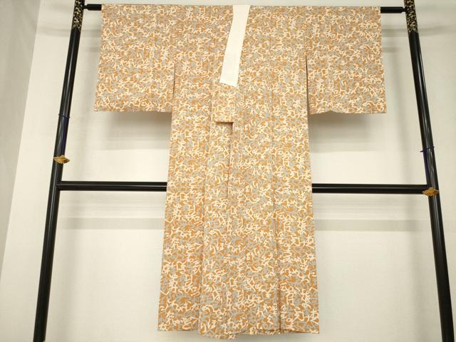 平和屋着物●長襦袢　無双仕立て　いろは唄　文字文　正絹　逸品　AABL5609ck