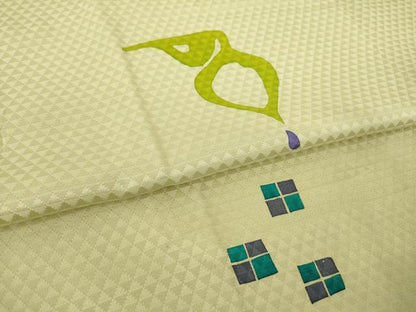 平和屋着物●長襦袢　無双仕立て　幾何学花文　金銀彩　正絹　逸品　AABL5610ck