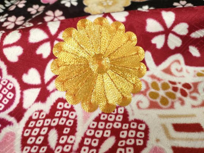 平和屋着物●豪華振袖　駒刺繍　御所車舞花文　暈し染め　ロング丈　正絹　逸品　AABL5613ck
