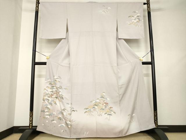 平和屋着物●訪問着　駒刺繍　吉祥松文　暈し染め　正絹　逸品　AABL5615ck