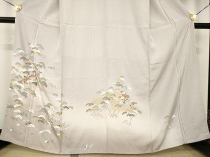 平和屋着物●訪問着　駒刺繍　吉祥松文　暈し染め　正絹　逸品　AABL5615ck