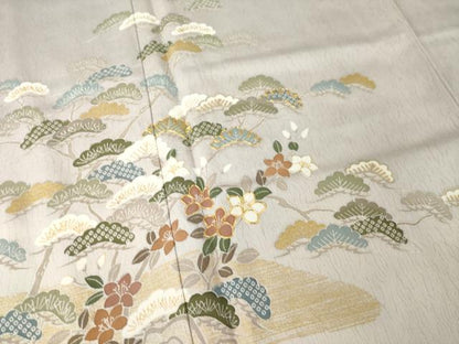 平和屋着物●訪問着　駒刺繍　吉祥松文　暈し染め　正絹　逸品　AABL5615ck