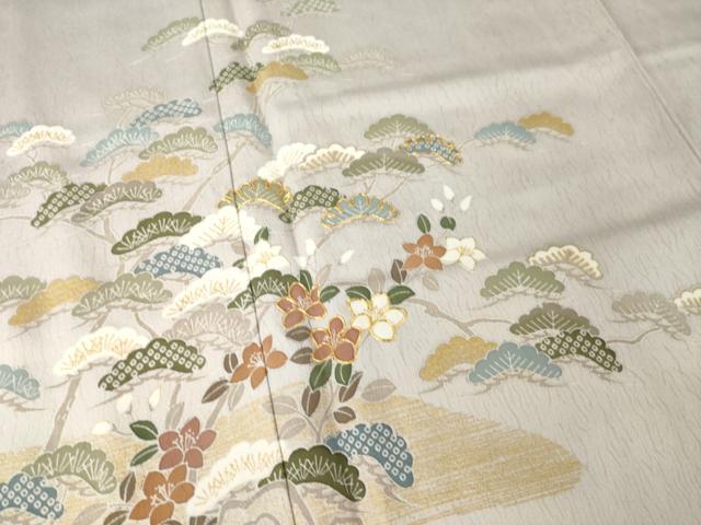 平和屋着物●訪問着　駒刺繍　吉祥松文　暈し染め　正絹　逸品　AABL5615ck
