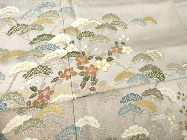 平和屋着物●訪問着　駒刺繍　吉祥松文　暈し染め　正絹　逸品　AABL5615ck