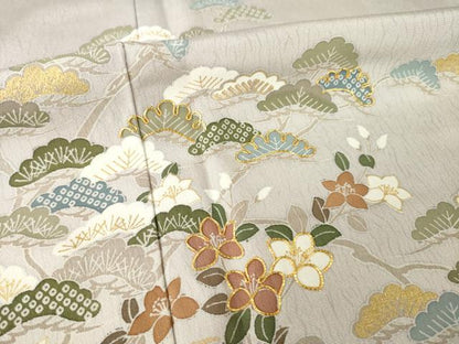 平和屋着物●訪問着　駒刺繍　吉祥松文　暈し染め　正絹　逸品　AABL5615ck