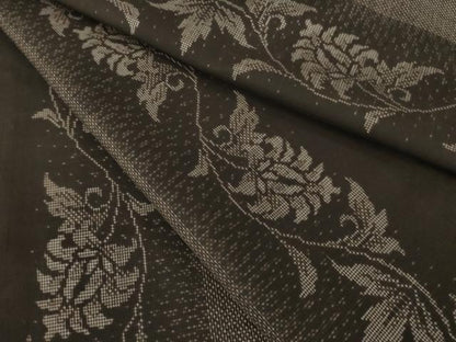 平和屋着物●本場大島紬　9マルキ　花唐草間道　正絹　逸品　未使用　AABL5616ck