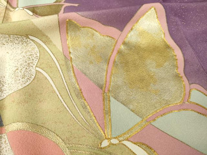 平和屋着物●ファッションブランド hiromichi nakano ヒロミチナカノ 振袖 駒刺繍 花蝶文 梅 暈し染め 金彩 正絹 逸品 AABL5617ck
