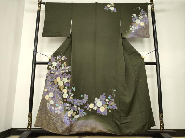 平和屋着物●TOKI志すい キモノモードオリジナルブランド　訪問着　辻が花　舞花文　暈し染め　銀通し地　正絹　逸品　AABL5618ck