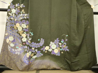 平和屋着物●TOKI志すい キモノモードオリジナルブランド　訪問着　辻が花　舞花文　暈し染め　銀通し地　正絹　逸品　AABL5618ck