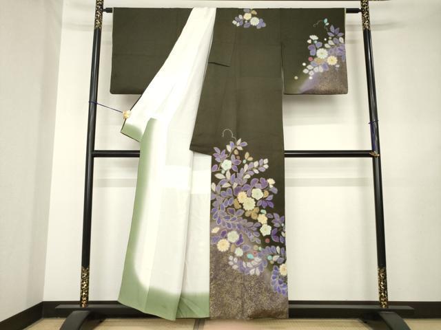 平和屋着物●TOKI志すい キモノモードオリジナルブランド　訪問着　辻が花　舞花文　暈し染め　銀通し地　正絹　逸品　AABL5618ck