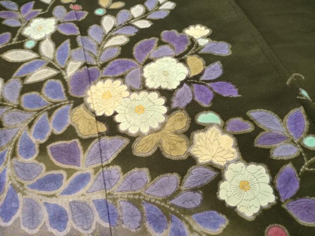 平和屋着物●TOKI志すい キモノモードオリジナルブランド　訪問着　辻が花　舞花文　暈し染め　銀通し地　正絹　逸品　AABL5618ck