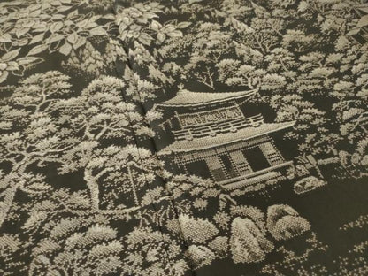 平和屋着物●本場大島紬　訪問着　9マルキ　風景文　正絹　逸品　AABL5619ck