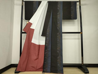 平和屋着物●本場大島紬　9マルキ　蔦草間道　正絹　逸品　AABL5622ck