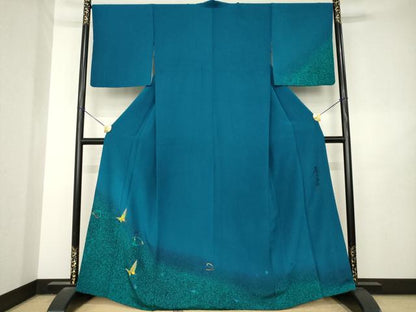 平和屋着物●染色作家　木下茂森　訪問着　舞蝶文　暈し染め　正絹　逸品　AABL5623ck