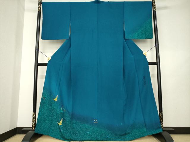 平和屋着物●染色作家　木下茂森　訪問着　舞蝶文　暈し染め　正絹　逸品　AABL5623ck