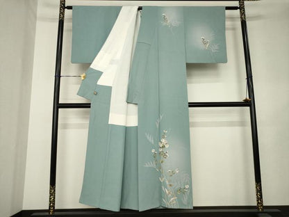 平和屋着物●訪問着　草花文　暈し染め　正絹　逸品　AABL5627ck