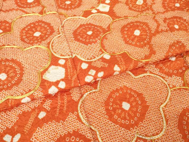 平和屋着物●豪華振袖　総絞り　駒刺繍　枝梅文　正絹　逸品　AABL5633ck