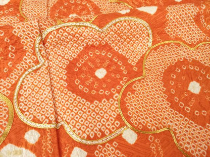 平和屋着物●豪華振袖　総絞り　駒刺繍　枝梅文　正絹　逸品　AABL5633ck