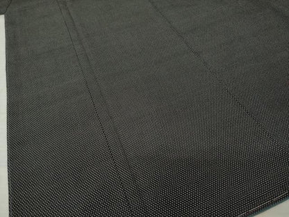 平和屋着物●本塩沢　蚊絣　黒地　正絹　逸品　未使用　AABL5636ck