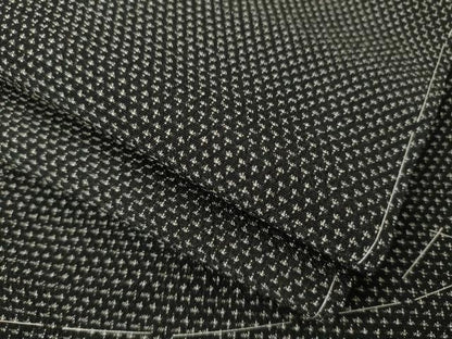 平和屋着物●本塩沢　蚊絣　黒地　正絹　逸品　未使用　AABL5636ck