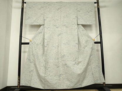 平和屋着物●結城紬　80亀甲　風景花籬文　正絹　逸品　AABL5637ck