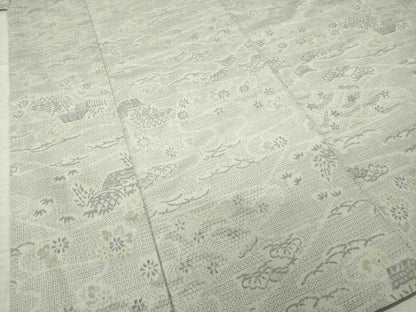 平和屋着物●結城紬　80亀甲　風景花籬文　正絹　逸品　AABL5637ck