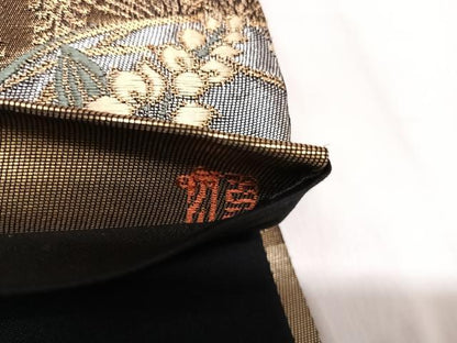 平和屋着物◎六通柄袋帯　唐織　清花四季文　金銀糸　正絹　逸品　AABL5642yx