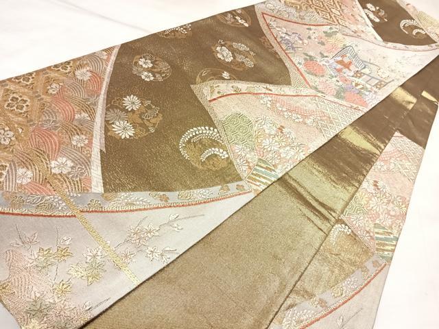 平和屋着物◎六通柄袋帯　唐織　花丸文　金銀糸　正絹　逸品　AABL5653yx